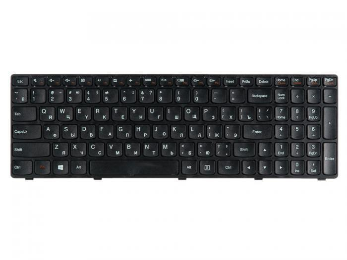 Клавиатура для ноутбука Lenovo G500, G505, G510, G700, G710, мал. Ентер, черная с рамкой  #1