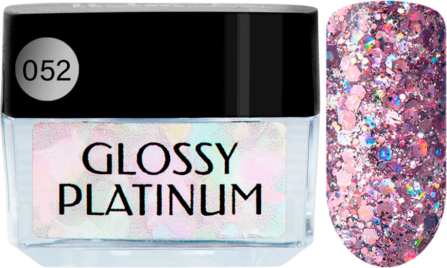 IRISK Гель-лак с крупными блестками, розовый Glossy Platinum, Оттенок № 52, 5 мл  #1