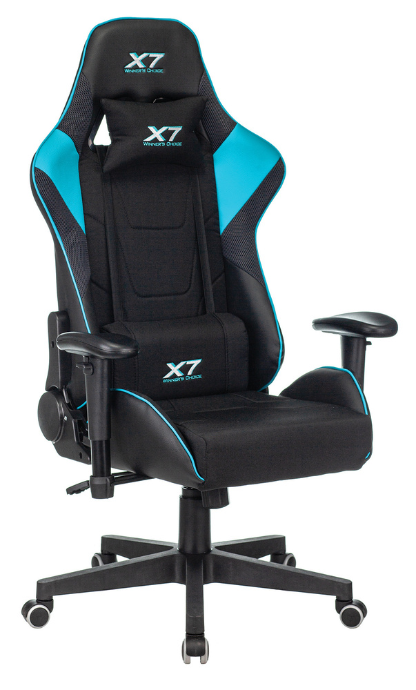 Игровое компьютерное кресло A4Tech X7 GG-1100 на колесиках, дышащая ткань+эко.кожа , 2D подлокотники, #1