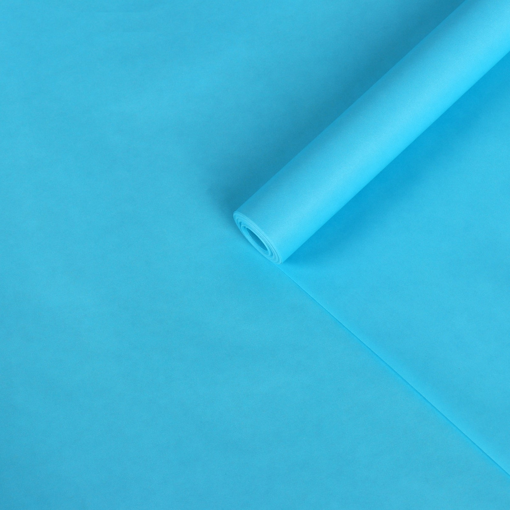 Крафт-бумага экошик с двухсторонней печатью, размер 0,5*2м, плотностью 70 г/м2, цвет бирюзовый  #1