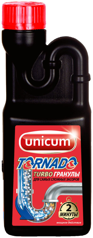 Средство для прочистки труб UNICUM Tornado гранулированное для удаления засоров (Сверхмощный), 600 гр. #1