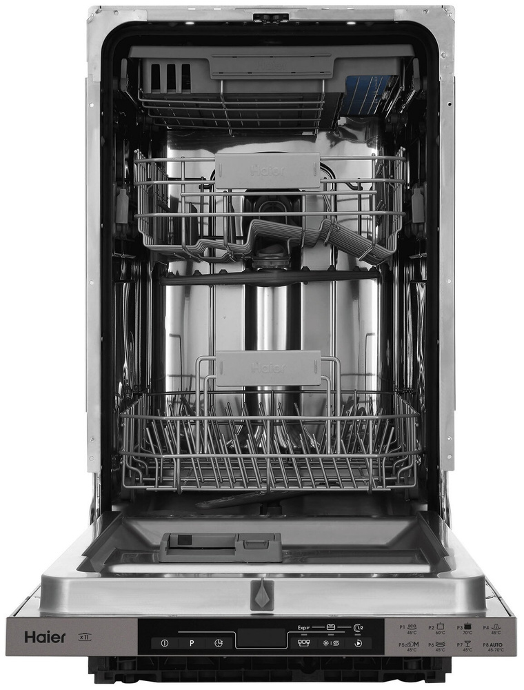 Встраиваемая посудомоечная машина Haier HDWE11-194RU, 45 см, узкая, 11 комплектов, Aquastop, серебристый #1