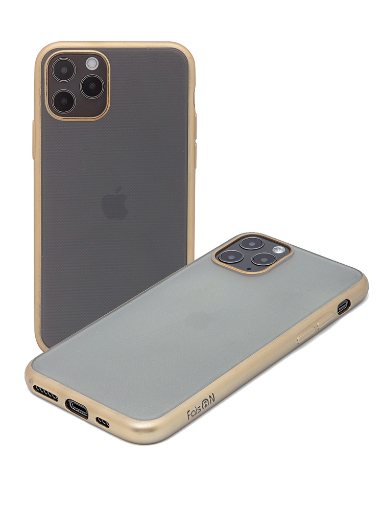 Чехол на айфон 11 про макс / накладка для iPhone 11 pro max, золотой, прозрачный  #1