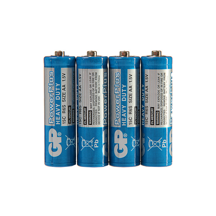 Батарейка солевая PowerPlus Heavy Duty, AA, R6-4S, 1.5В, спайка, 4 шт. #1