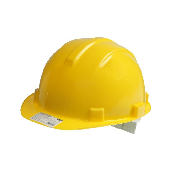 Каска защитная Тундра, для строительно-монтажных работ, с текстильным оголовьем, желтая  #1