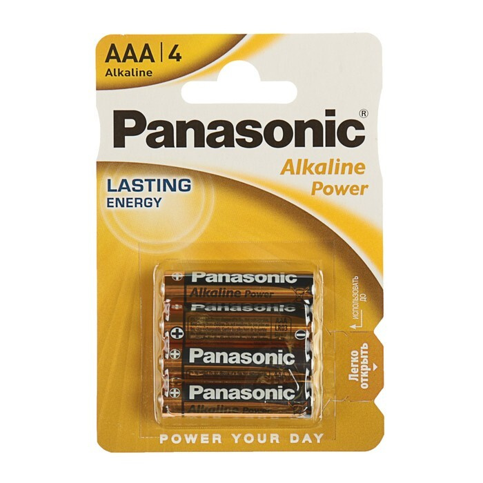 Батарейка алкалиновая Panasonic Alkaline Power, AAA, LR03-4BL, 1.5В, блистер, 4 шт.  #1