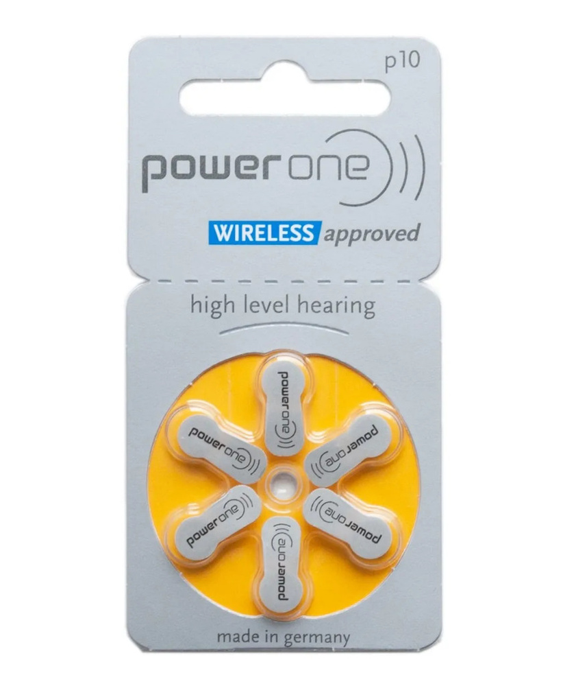 Батарейки для слуховых аппаратов PowerOne p10 5 блистеров (30шт)  #1