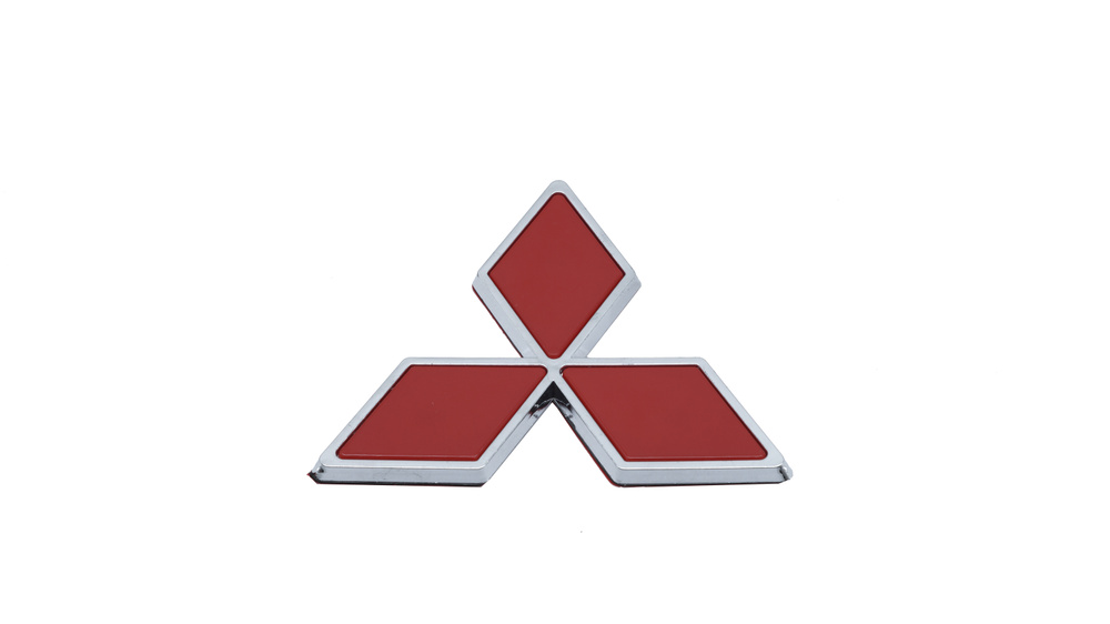 Эмблема на кузов Mitsubishi 105/120 мм. Красный #1