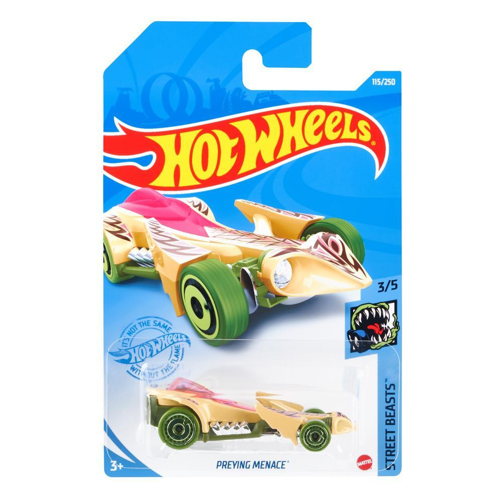 GRY50 Машинка металлическая игрушка Hot Wheels коллекционная модель PREYING MENACE бежевый/зеленый  #1