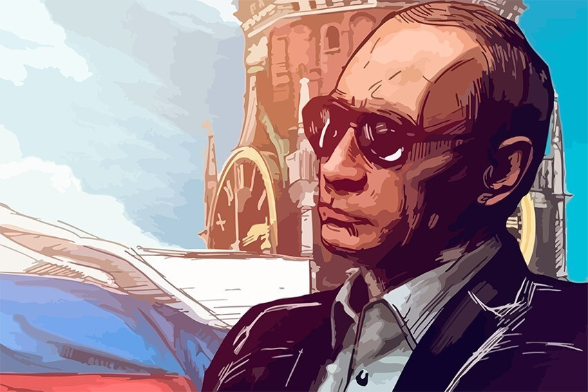 Картина по номерам на холсте Путин (Президент, Шеф, Босс) - 7295 Г 60x40  #1