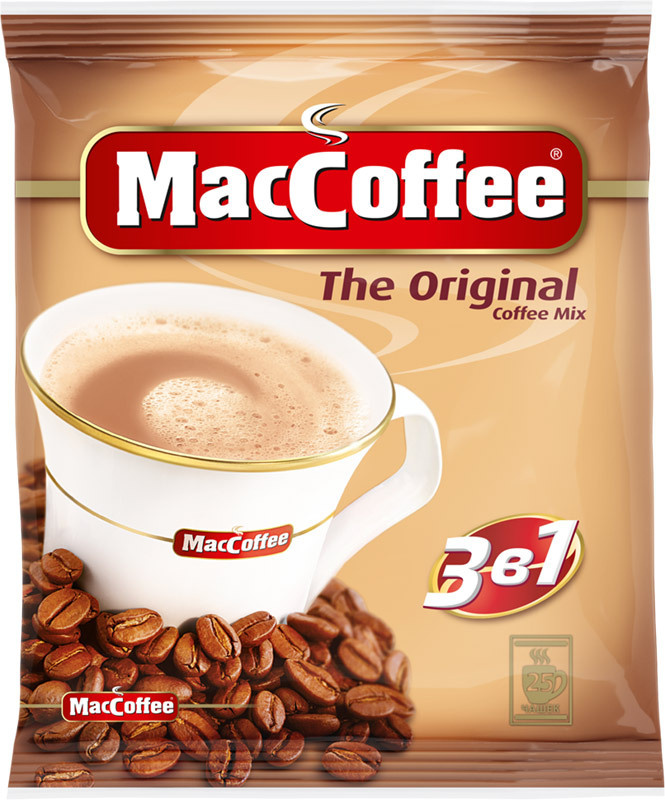 Растворимый кофейный напиток MacCoffee the Original (МакКофе оригинал) 3 в 1, 25 пакетиков кофе по 20г. #1