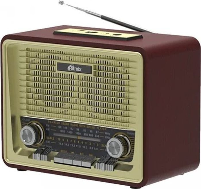 Радиоприемник стерео РЕТРО Ritmix RPR-088 gold/золотой, 2 динамика, антенна, Bluetooth , FM/КВ/СВ, MP3/USB/SD/AUX #1