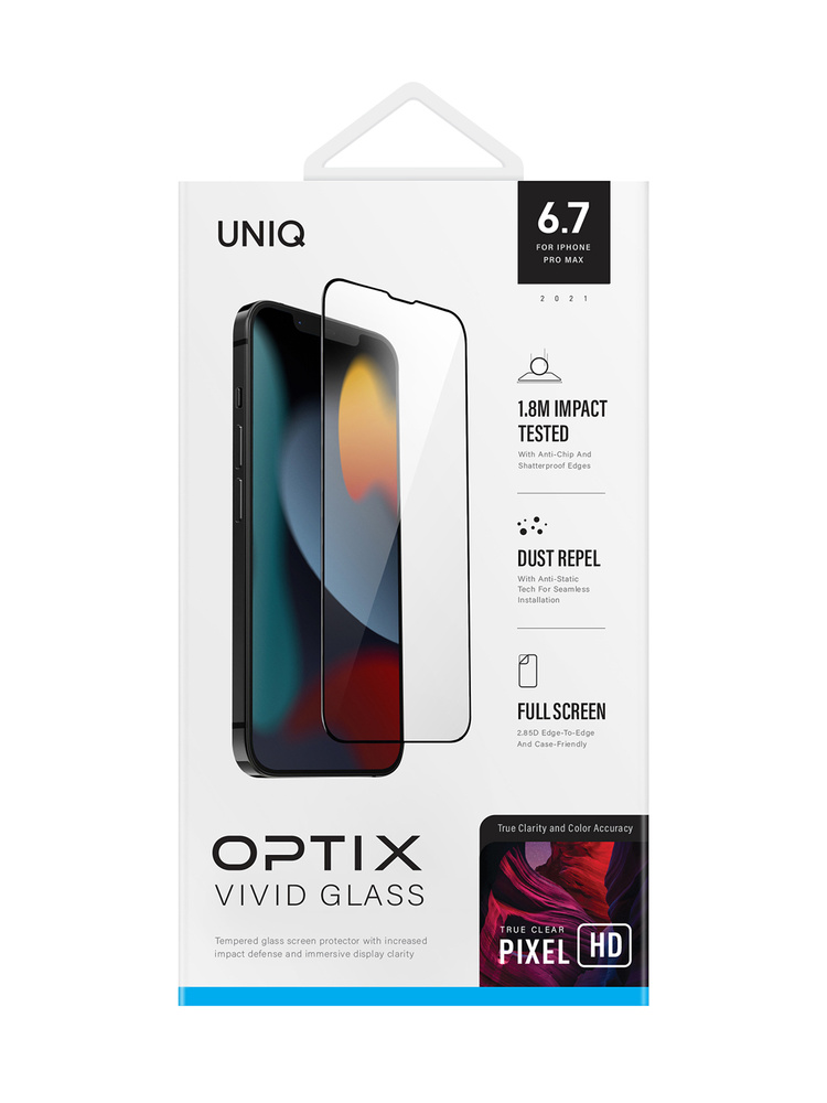 Защитное стекло UNIQ OPTIX Vivid на Apple iPhone 13 Pro Max / для Айфон 13 про макс закаленное, с высокой #1