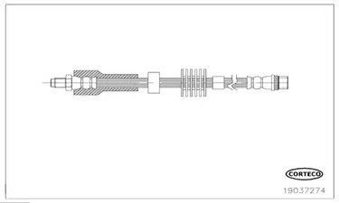 Шланг тормозной CITROEN C4 09- передний 465мм CORTECO 19037274 #1