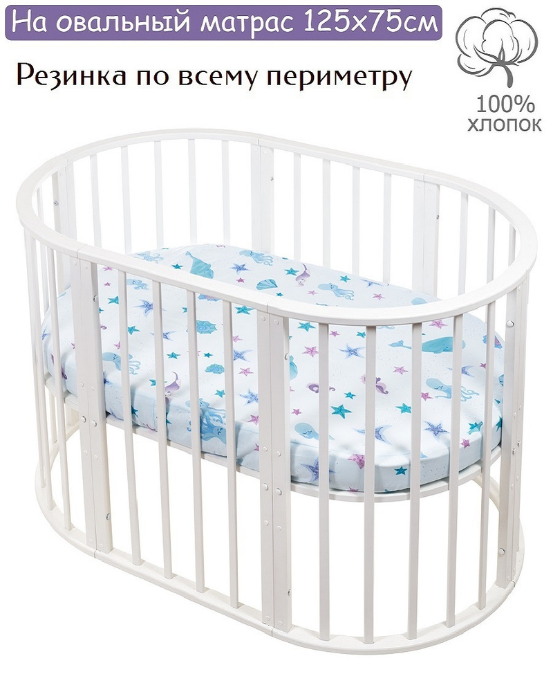 Lemony kids Простыня на резинке, Поплин, 75x125 см #1