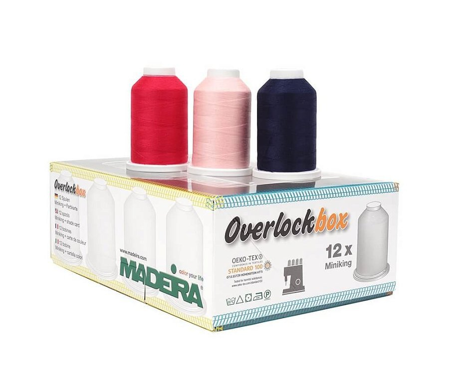 Набор ниток для оверлоков Madeira Overlockbox 3+1, Navy&Pink #1