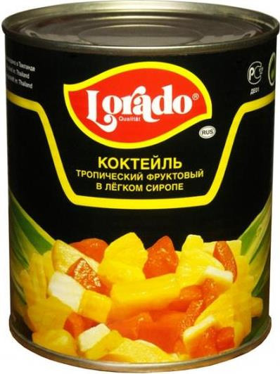 Коктейль Lorado тропический в легком сиропе 850 г #1