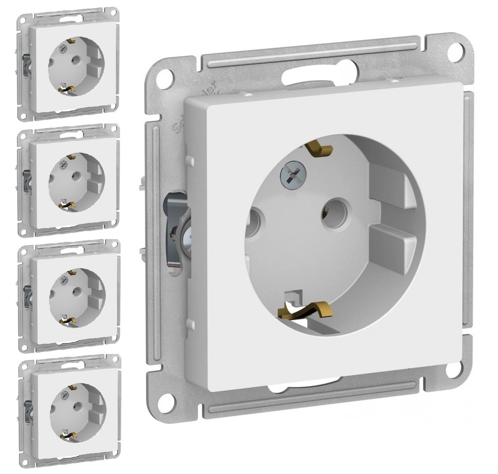 Розетка Schneider Electric (Шнайдер Электрик) AtlasDesign (Атлас Дизайн) ATN000143 с заземлением, 16А, #1