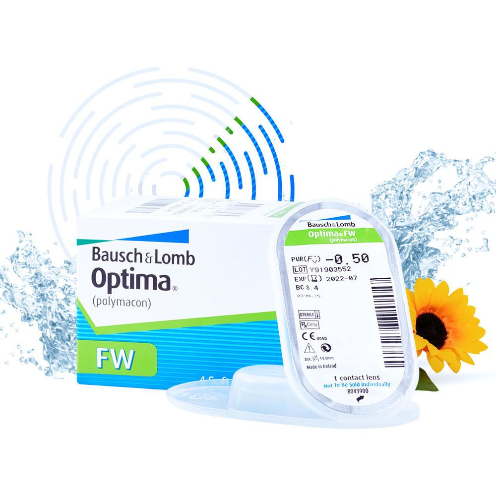 Контактные линзы Bausch & Lomb Optima FW -2.25 / 14 / 8.4., 4 шт., КВАРТАЛЬНЫЕ.  #1