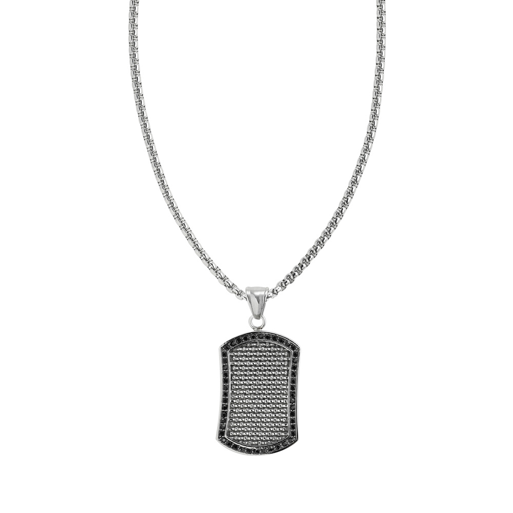 Подвеска Black Crystal Pendant Necklace с цепочкой 60 см (35 мм) ZIPPO 2007178 #1