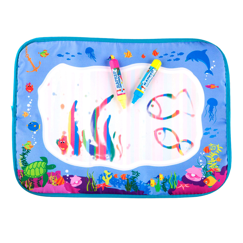 Водяная раскраска коврик для малышей МОРЕ Bondibon многоразовая водная, развивающий детский набор для #1