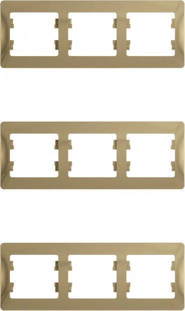 Рамка Schneider Electric Glossa трехместная горизонтальная титан (комплект из 3 шт)  #1