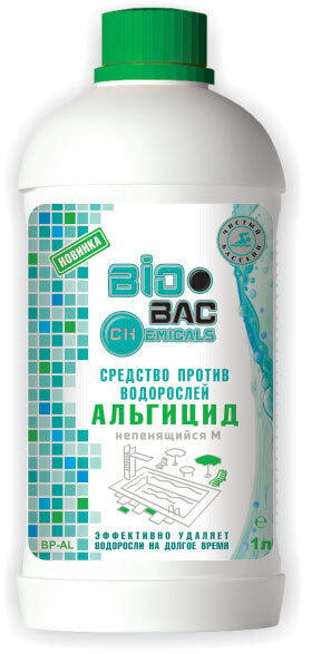 Средство для дезинфекции бассейнов Альгицид не пенящийся BIOBAC BP-AL, 1 л  #1