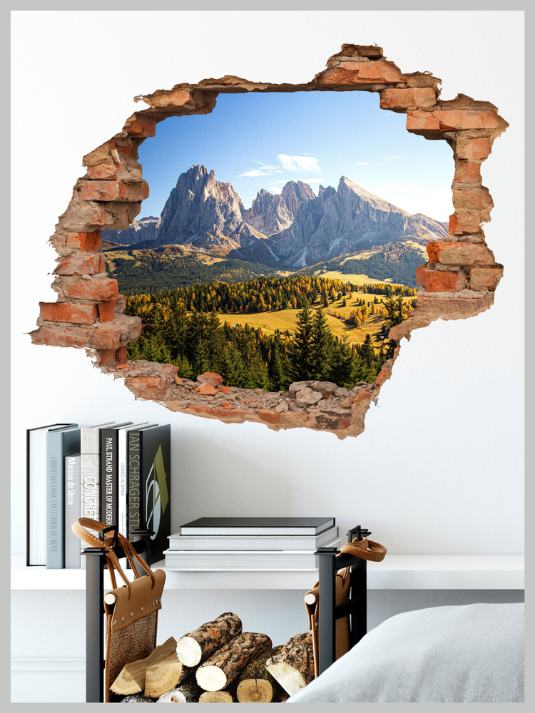 Наклейки на стену для декора горы 3D 50x60 см #1