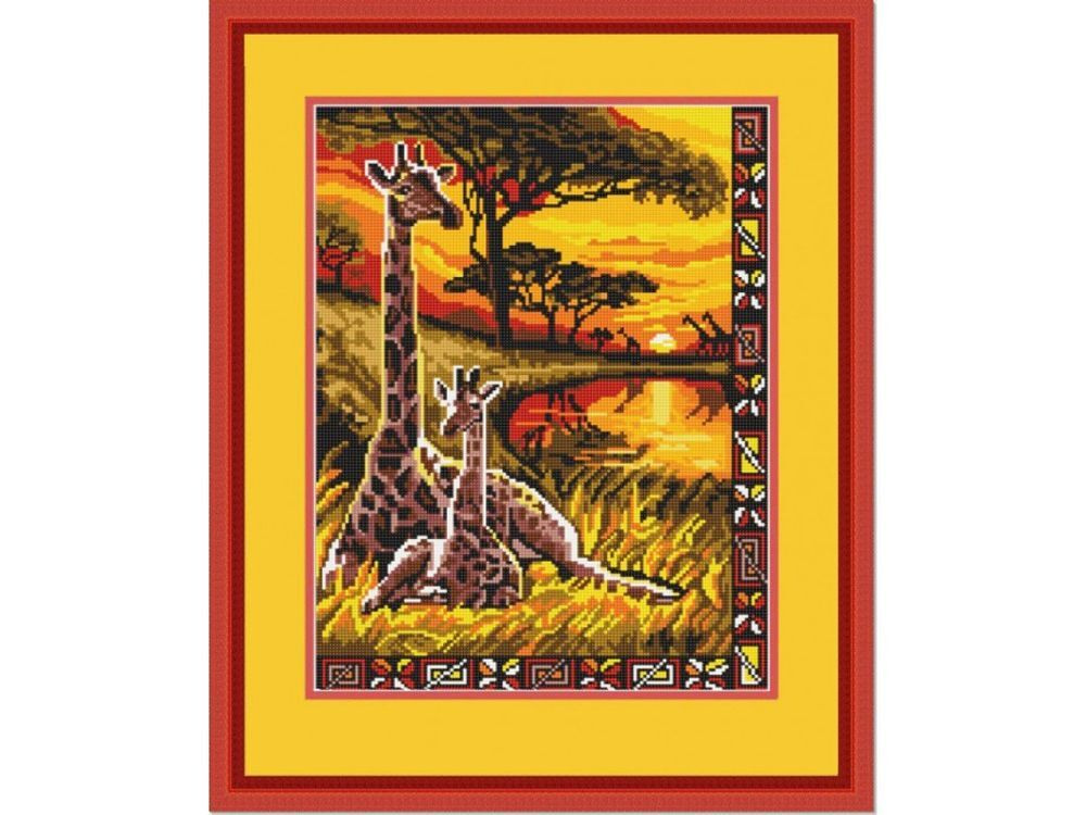 Рисунок на ткани Конёк "Жирафы", 29x39 см #1