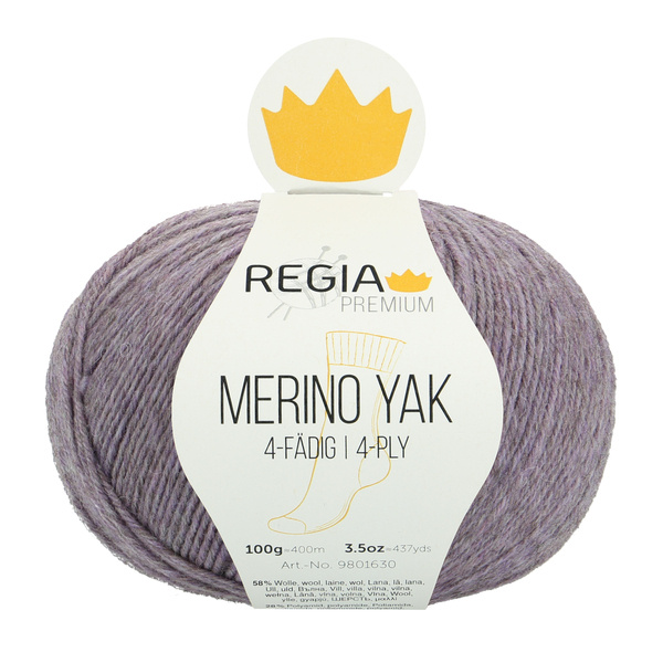 Пряжа Schachenmayr REGIA PREMIUM 4-ply Merino Yak, 100г/400м, цвет 07509 lavendel meliert #1