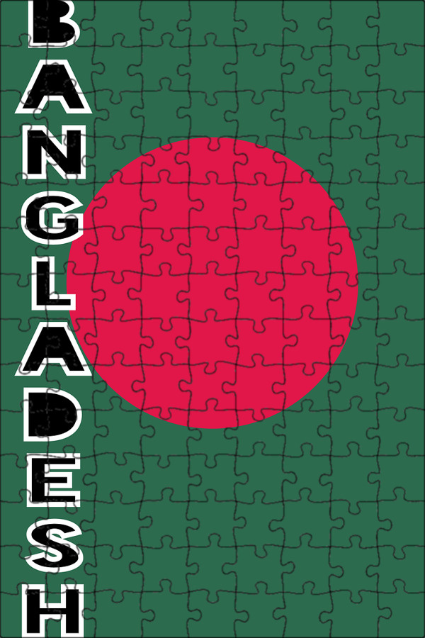 Магнитный пазл 27x18см."Бангладеш, флаг страны, знамя" на холодильник  #1