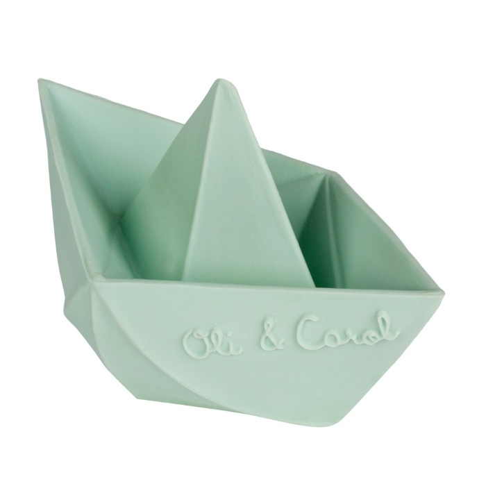 Oli&Carol Прорезыватель грызунок детский для зубов ORIGAMI BOAT MINT из натурального каучука  #1