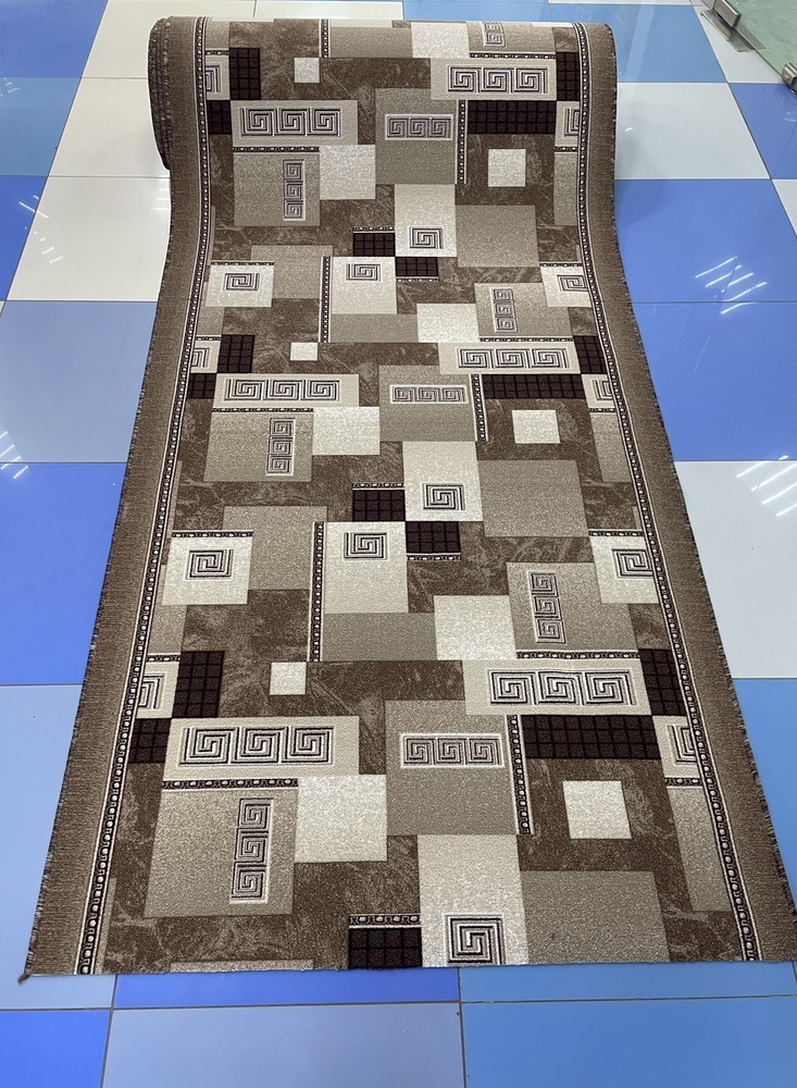 Витебские ковры Ковер для кухни Версаче коричневый, 1.5 x 3 м  #1