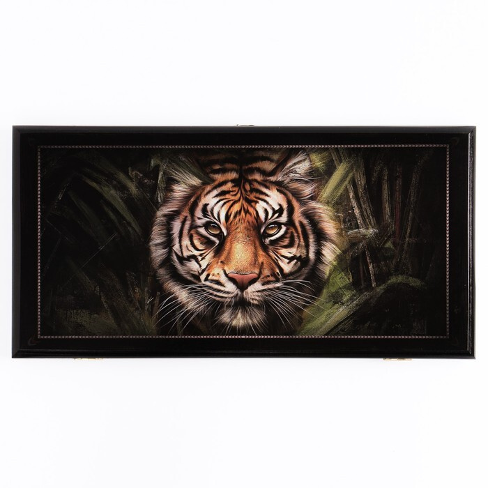 Нарды "Тигр", деревянная доска 50 x 50 см, с полем для игры в шашки  #1