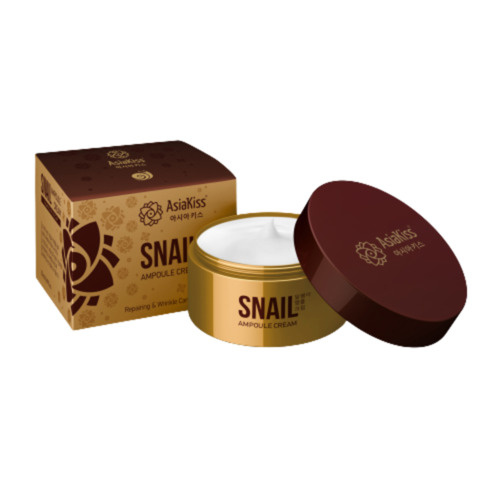 AsiaKiss Крем ампульный для лица с экстрактом слизи улитки - Snail ampoule cream, 50мл  #1