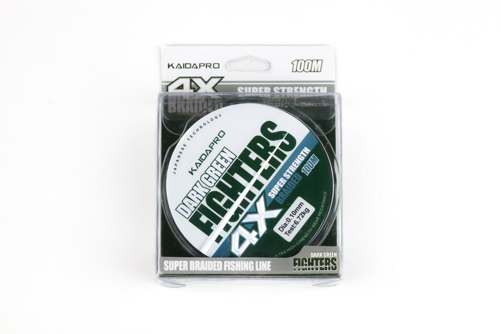 KAIDA Плетеный шнур FIGHTERS 4X dark green PX402-10 100м 0,10мм плетенка кайда  #1