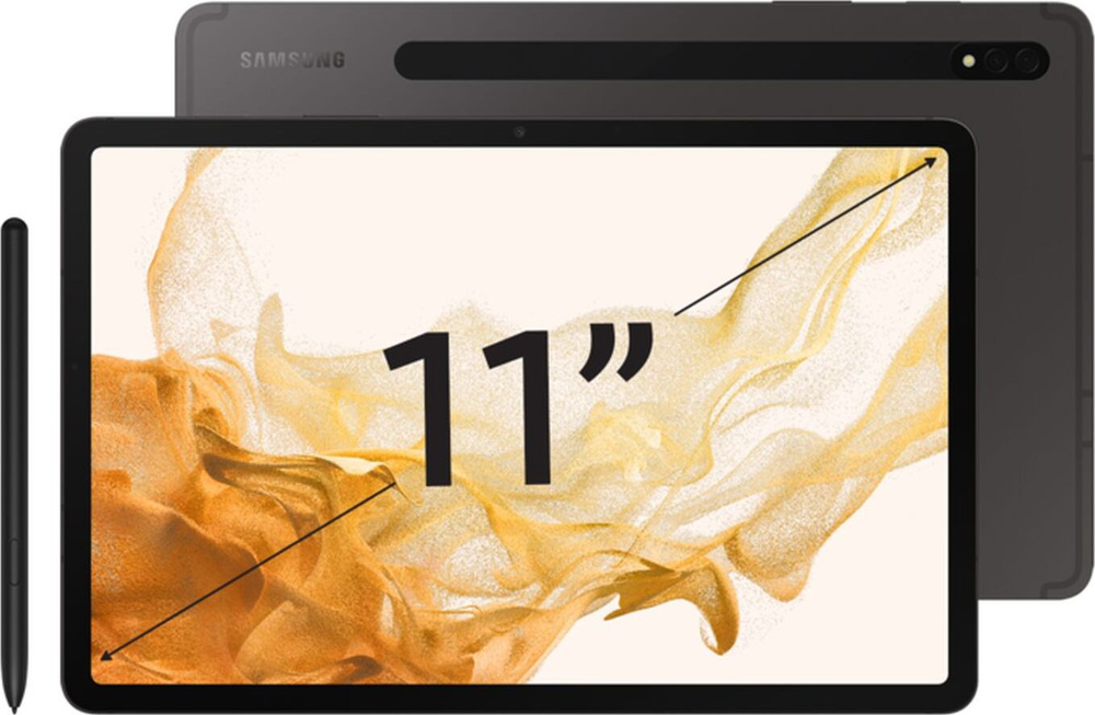 Samsung Планшет Tab S8 LTE, 11" 8 ГБ/128 ГБ, черный + в подарок чехол-клавиатура  #1