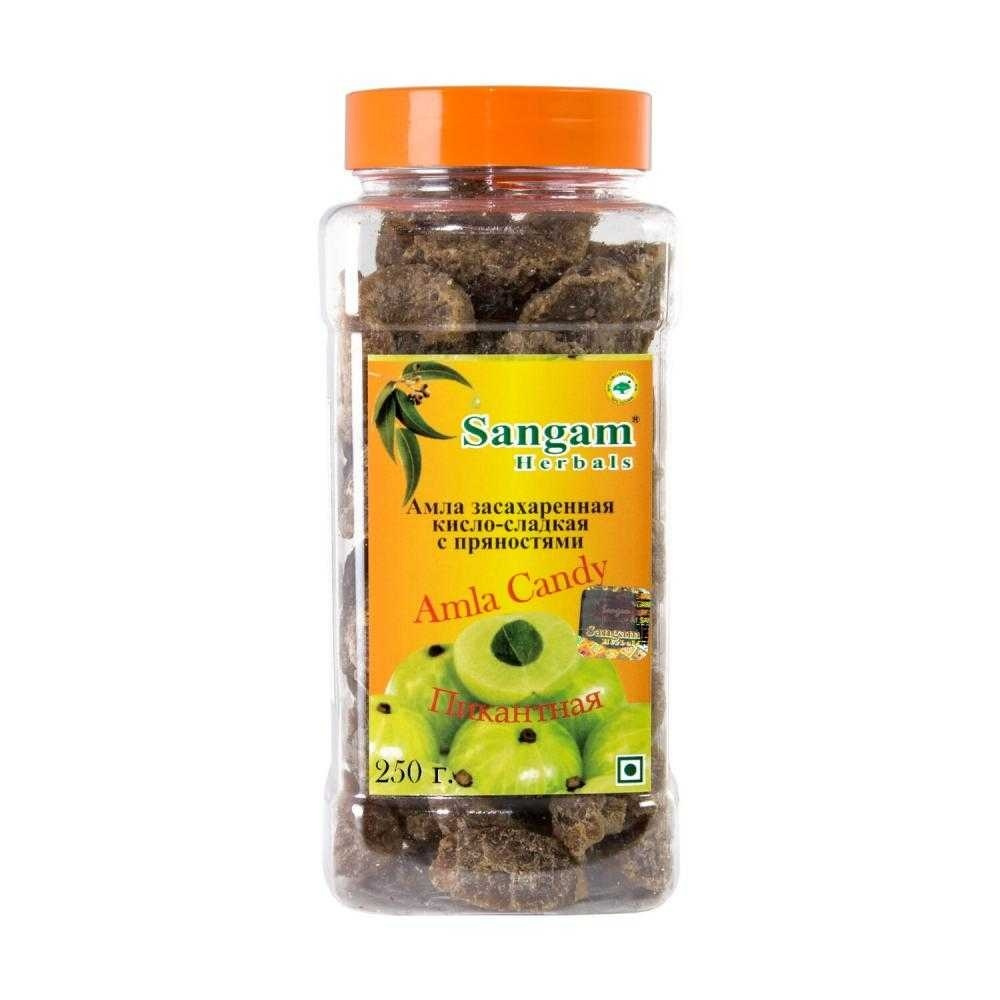 Амла засахаренная кисло-сладкая с пряностями Sangam Herbals (250 г)  #1