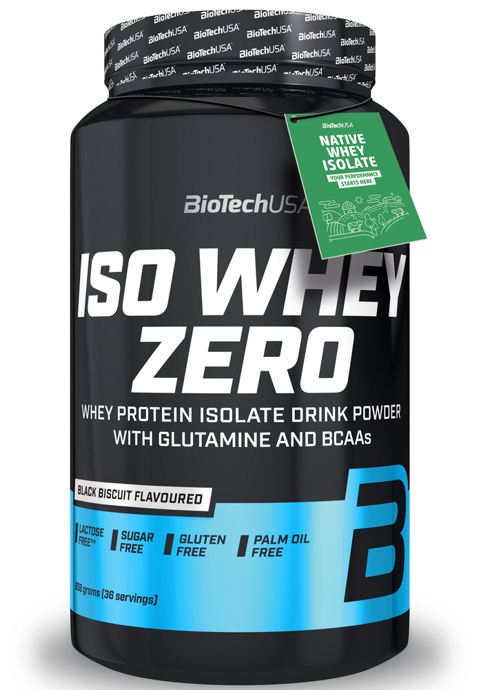Сывороточный протеин изолят BioTechUSA Iso Whey Zero 908 г чёрный бисквит  #1
