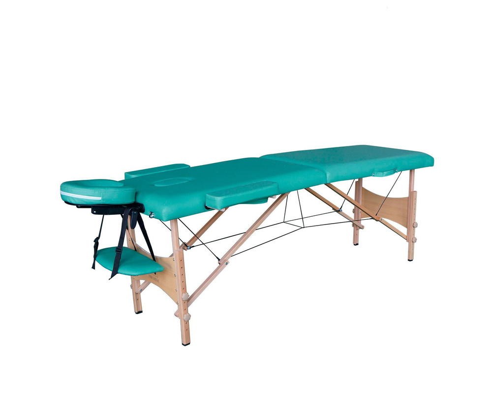 Массажный стол DFC NIRVANA Optima складной, для дома, деревянные ножки, зеленый (Green), до 250 кг  #1