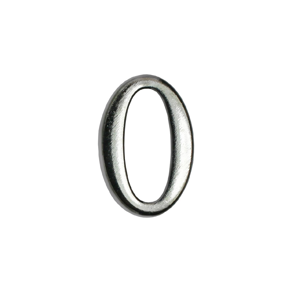 Цифра дверная металлическая на клеевой основе Аллюр "0" хром / Цифра на дверь  #1