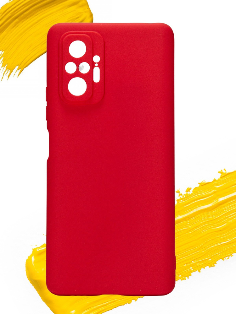 Чехол для Xiaomi Redmi Note 10 Pro / чехол на редми нот 10 про силикон матовый красный  #1