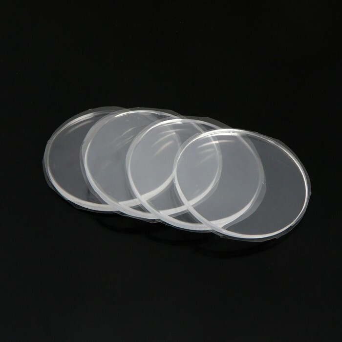 Накладка мебельная круглая TUNDRA, диаметр 70 мм, прозрачная, в наборе 4 штуки  #1