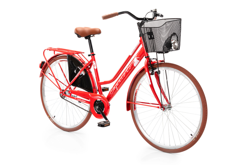 Велосипед CAPRIOLO CITY AMSTERDAM LADY (FIX), рама сталь 18'', колёса 28'' (красный)  #1
