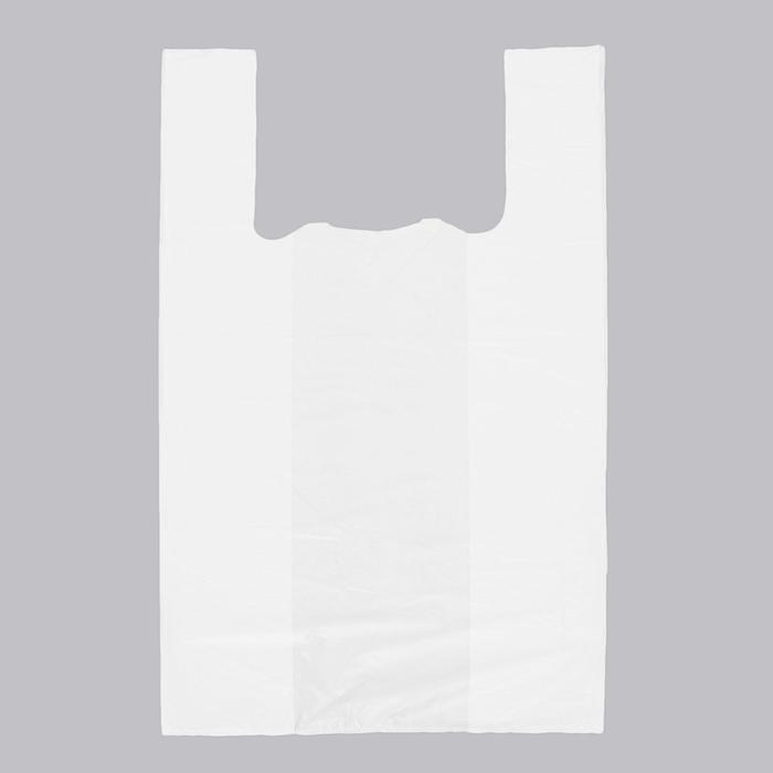 Пакет "Белый", полиэтиленовый, майка, 30х55 см, 17 мкм, 100 штук  #1