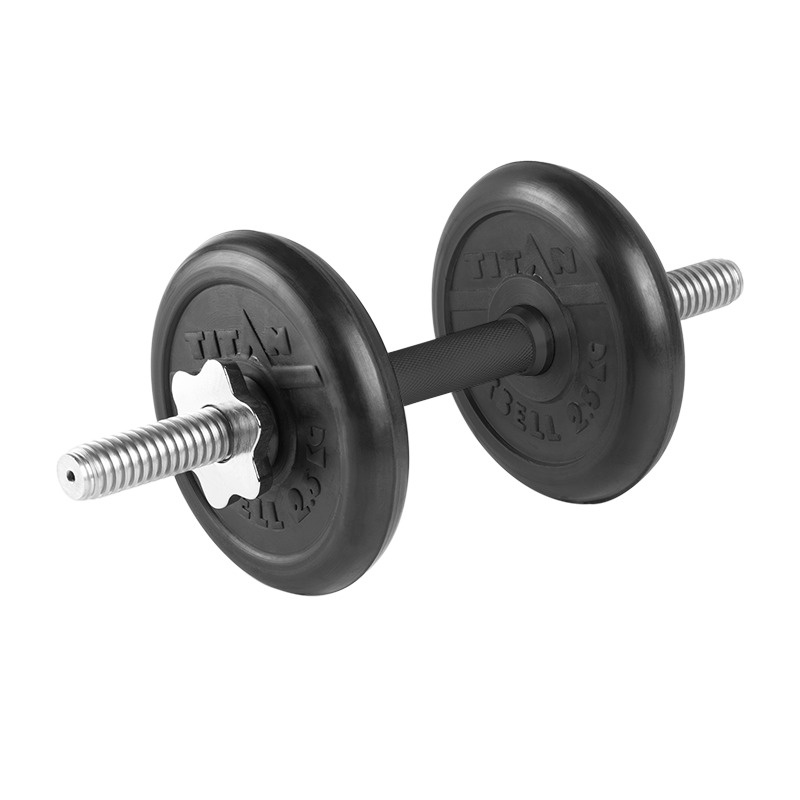 Гантель разборная 7 кг TITAN Barbell - d26, Комплектация №1 с обрезиненной ручкой  #1