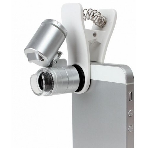 Микроскоп 60х мини с подсветкой и ультрафиолетом для смартфонов Kromatech 9882-W  #1