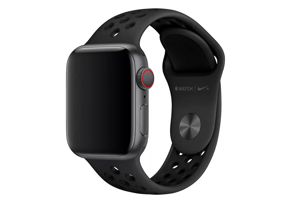 Ремешок силиконовый Anthracite/Black Nike Sport Band (Антрацитовый/черный) Apple Watch 41mm (38mm; 40mm) #1