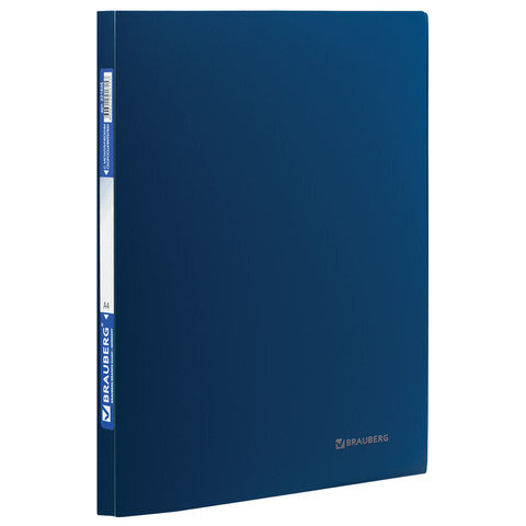4 шт., Папка с металлическим скоросшивателем BRAUBERG стандарт, синяя, до 100 листов, 0,6 мм, 221633 #1