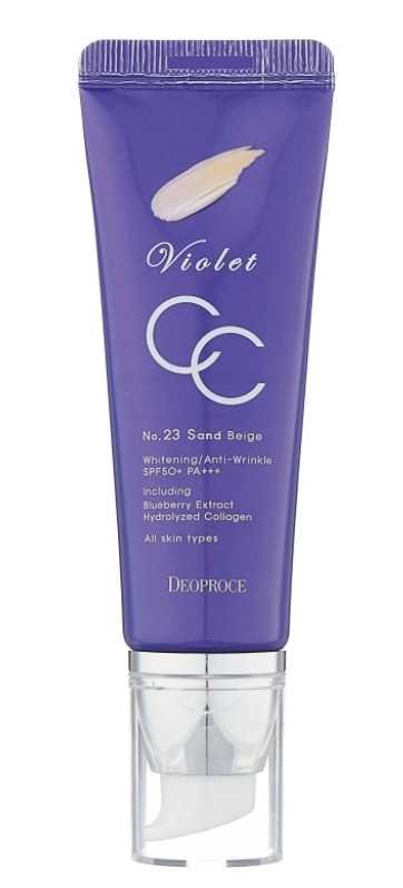 Deoproce Violet CC крем для лица подстраивающийся под тон кожи SPF49 PA++ 23 тон (натурально- песочный) #1